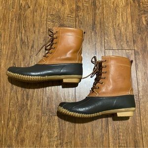 Target Leather Brown & Black Duck Boots | Size 9